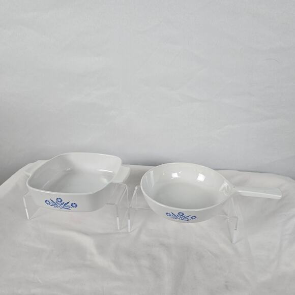 Corning Ware Blue Cornflower 6.5" Pan w/ Handle P-83-B & 1 L Baking Dish - Picture 1 of 16